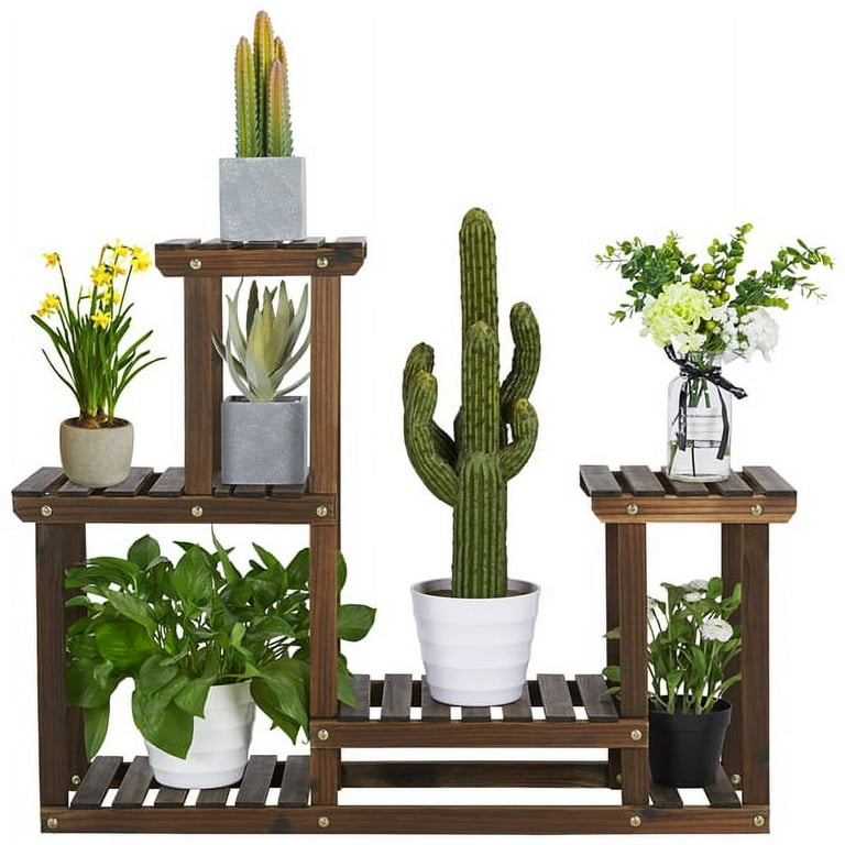 6-Layer Wooden Flower Stand Plant Display Stand Shelf Indoors & Outdoors 6-Layer Wooden Flower Stand Plant Display Stand Shelf Indoors & Outdoors