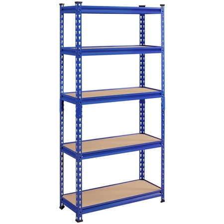SmileMart 5-Tier Adjustable Metal Boltless Storage Shelves, Blue