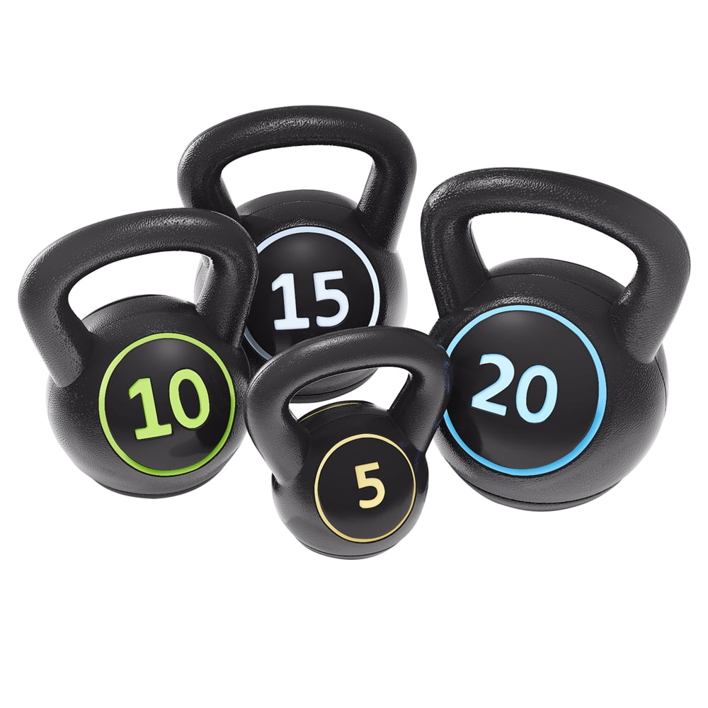 SmileMart Exercise Equipment: 50 Lbs Coated Kettlebell Weights Set for ...