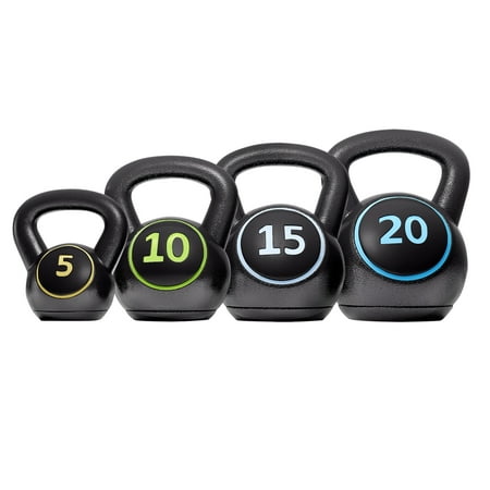 Alden Design 50 Lbs Coated Kettlebell Set for Home Gym Fitness