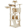 SmileMart 54" Double Condo Cat Tree with Scratching Post Tower, Beige