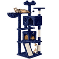 SmileMart 54" Double Condo Cat Tree with Scratching Post Tower, Navy