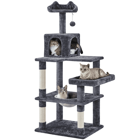 SmileMart 55? Tall Multi-Level Cat Tree with Space Capsule Nest for Kittens, Dark Gray