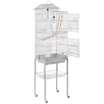thumbnail image 1 of Alden Design 62.4" H Rolling Mid-Size Metal Bird Cage with Perches, Light Gray, 1 of 10