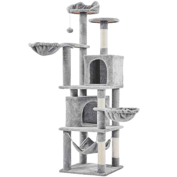 SmileMart 69" H Multilevel Cat Tree Towers with Double Condo for Cats