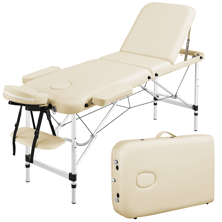 Luxton Home 3-Section Premium Memory Foam Massage Table with Rolling  Carrying Travel Case - Easy Set Up - Foldable & Portable - Adjustable  Height