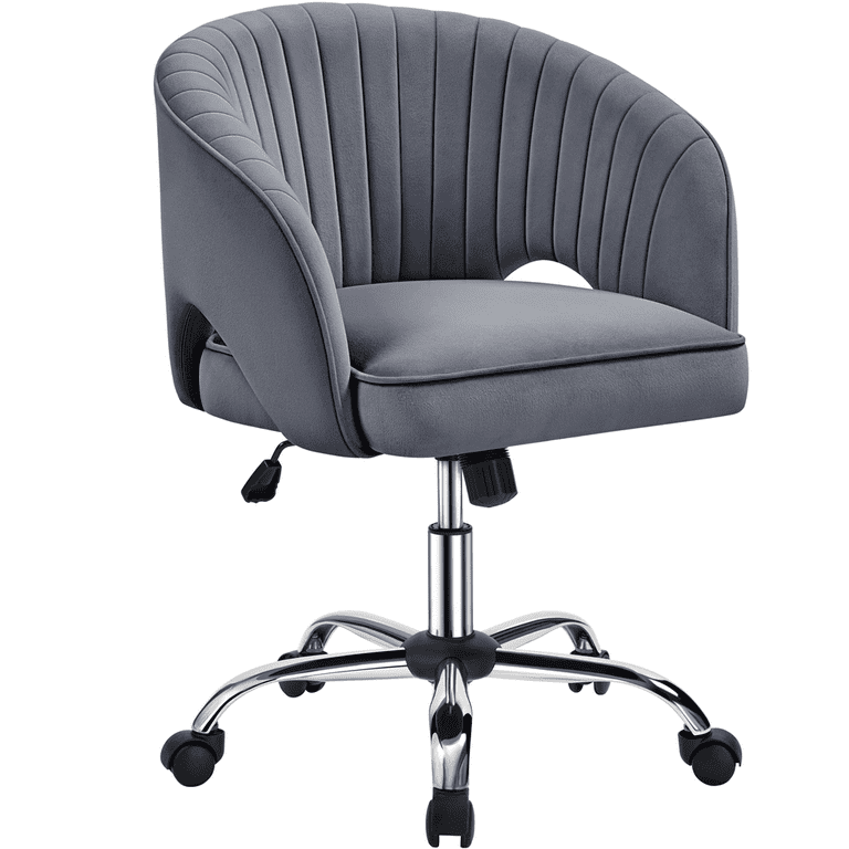 SmileMart Adjustable Tufted Velvet Office Chair with Barrel Back