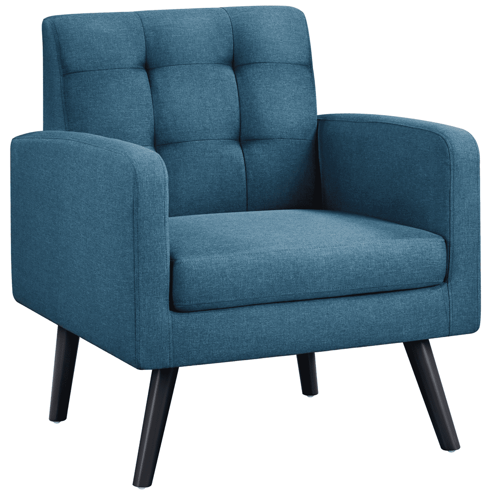SmileMart Modern Fabric Tufted Accent Arm Chair for Living room, Navy ...