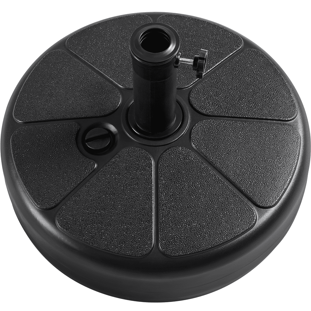 Alden Design Water Filled Plastic Umbrella Base Stand for Outdoor Lawn Garden, Black