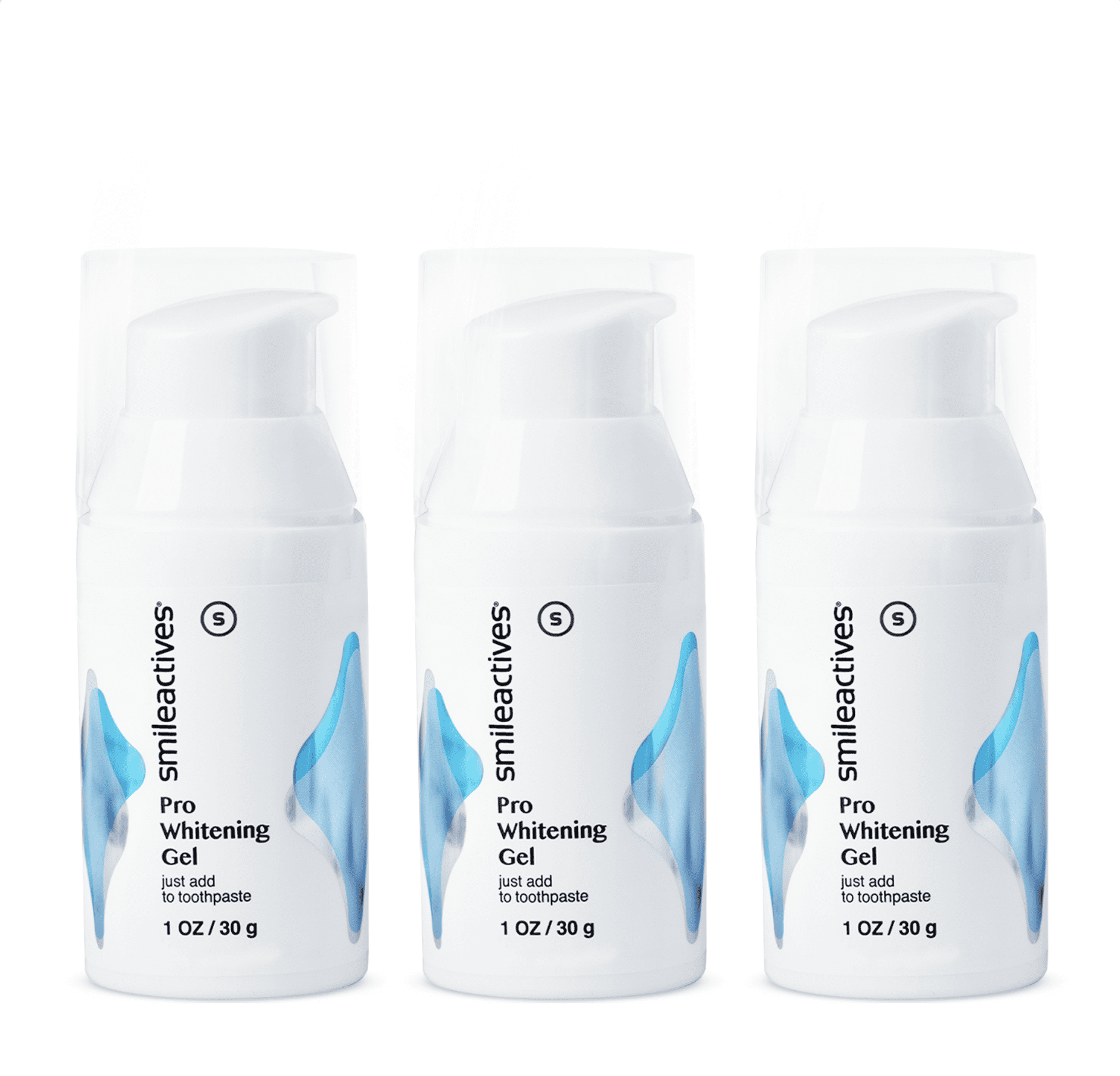 Smileactives Dentist-Quality Pro Whitening Gel with Hydrogen Peroxide for White Teeth, 3 Pack, 1 oz