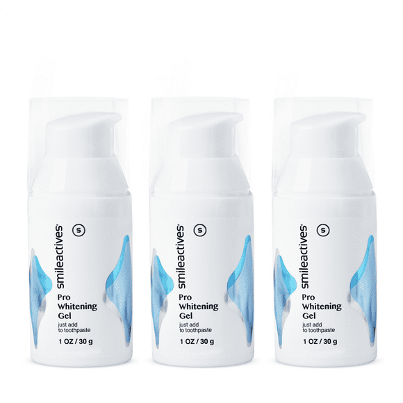 Smileactives Dentist-Quality Pro Whitening Gel with Hydrogen Peroxide for White Teeth, 3 Pack, 1 oz