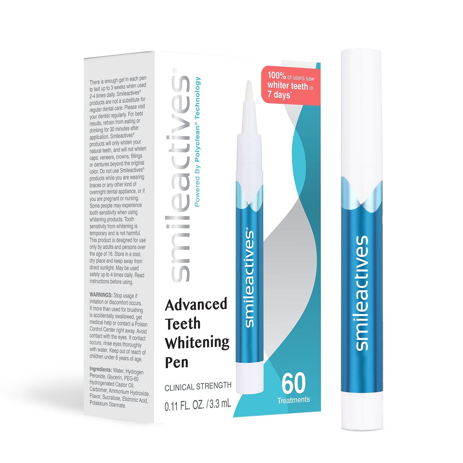 Smileactives Dentist-Quality Travel Teeth Whitening Gel Pen, Vanilla Mint, 0.11 fl oz