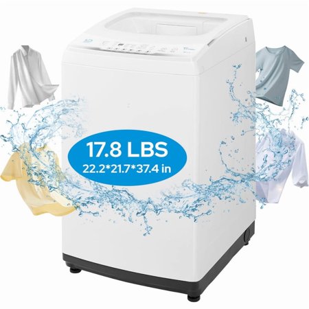 Smileader 2.0 Cu.ft Fully Automatic Portable Washing Machine for Home,Camping, 22"Dx21"Wx37"H, White