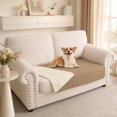 thumbnail image 1 of Smilebee Waterproof Sofa Cover for Dogs Pets, Reversible Couch Cover Machine Washable, Furniture Protector Slipcover for Kids, 30x53 Inch, Camel & Beige, 1 of 7
