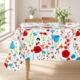 thumbnail image 1 of Smile Bee Waterproof Vinyl Tablecloth, Rectangle Wipeable Spill-Proof Table Cover with Flannel Backing for Home, Kitchen, Dining, Party & Outdoor (0ff White, 60" x 84"), 1 of 9