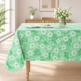 thumbnail image 1 of Smile Bee Waterproof Vinyl Tablecloth, Rectangle Wipeable Spill-Proof Table Cover with Flannel Backing for Home, Kitchen, Dining, Party & Outdoor (Green, 60" x 120"), 1 of 9