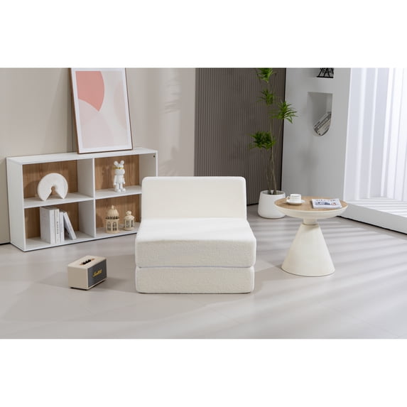 Smilegend Folding Sofa Bed Couch Unfold for comfortable nap Modular Play Couch for Living Room The office Room Playroom White color