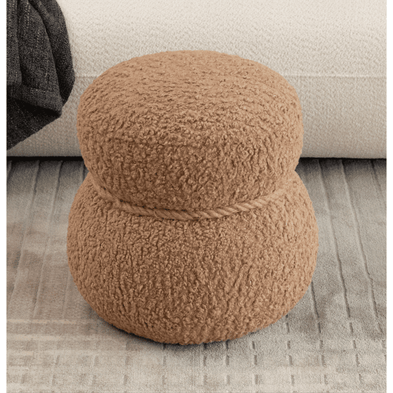 Smilegend Light Camel Snowman Stool Round Belly 14.56in Cute Playful Design Perfect for Home Office Kids Room Decor