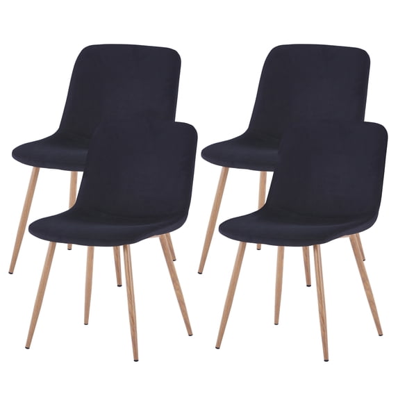 Smilegend Set of 4 Black Modern Dining Chairs with New Technology - Suitable for Restaurants, Cafes, Offices, Living Rooms, and Reception Rooms