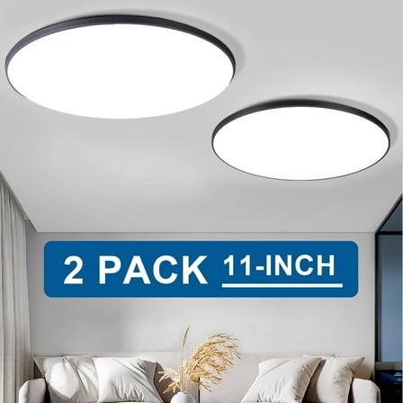 Smilelion 2 Packs LED Ceiling Light Flush Mount, 11 Inches Ceiling Light Fixture for Bathroom Kitchen Laundry Room
