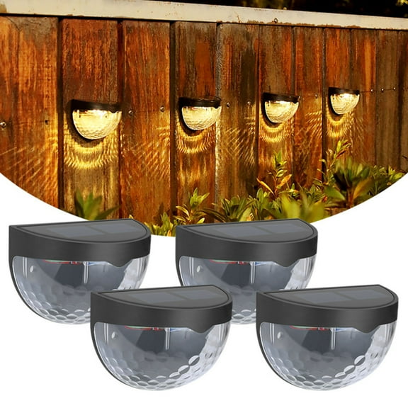 Smilelion 4 Packs Solar Deck Lights Waterproof Outdoor Wall Lights for Fence Garage Porch House Porch Garden Decor, Warm Light