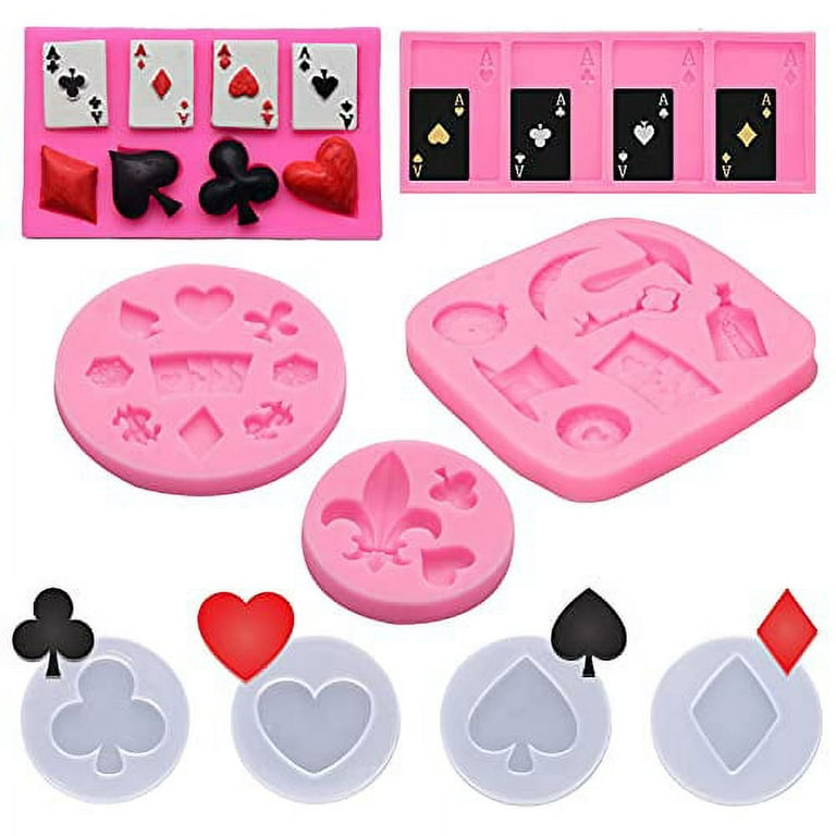 Smilerain Poker Cards Candy Mold, DIY Silicone Mold Tool for Chocolate  Fondant Cake Cupcake Topper Resin, ?for Las Vegas casino theme Party, Poker  Birthday Decorations Decorations 