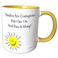 thumbnail image 1 of 3drose, Smiles Are Contaigous, 11oz Two-tone Yellow Mug, 1 of 6
