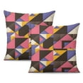 thumbnail image 1 of All Smiles' Outdoor Decorative Cushion Covers, Set of 2, Modern Mid Century Design, 20x20 inches - Perfect for Patio Furniture and Living Room, Geometric Yellow Orange, 1 of 7