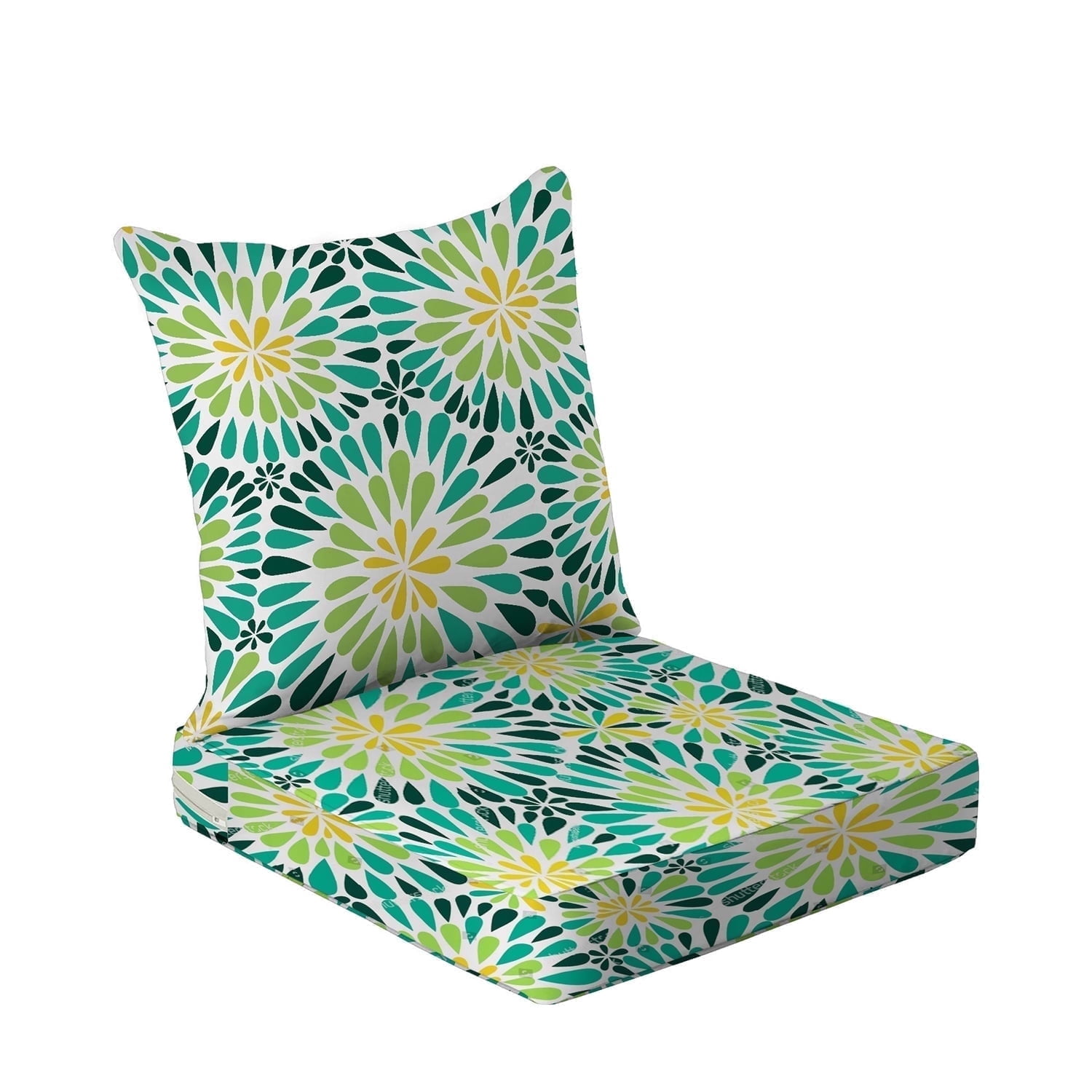 All Smiles Outdoor Seat Cushions for Patio Furniture Set of 24x24 Inch for Waterproof Replacement Cushions with Removable Cover for Chair Yard Garden Deck