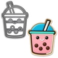 thumbnail image 1 of Mighty Gadget Smiley Boba Cookie Cutter & Stamp - 4x2.8" Fun Beverage Shape for Party Treats (Random Color), 1 of 6