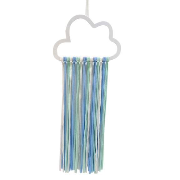 Smiley Cloud Rainbow Pendant Arch Shaped Macrame Art Wall Decor for Home Bedroom