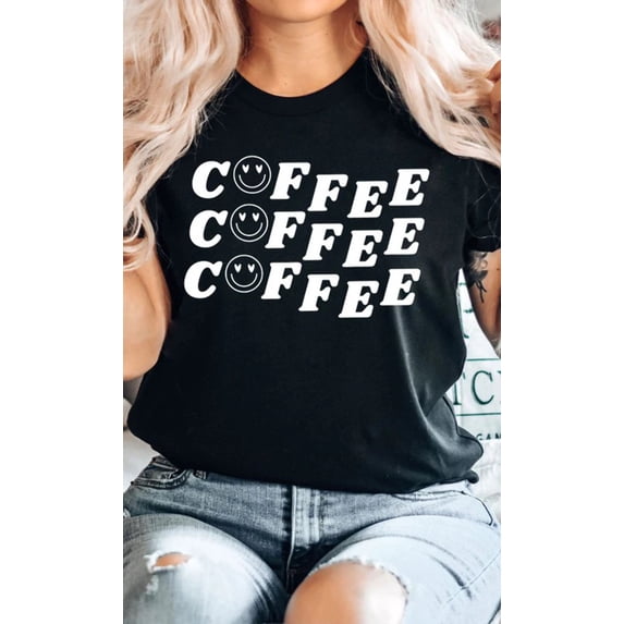 Smiley Coffee Graphic Tee T-Shirt