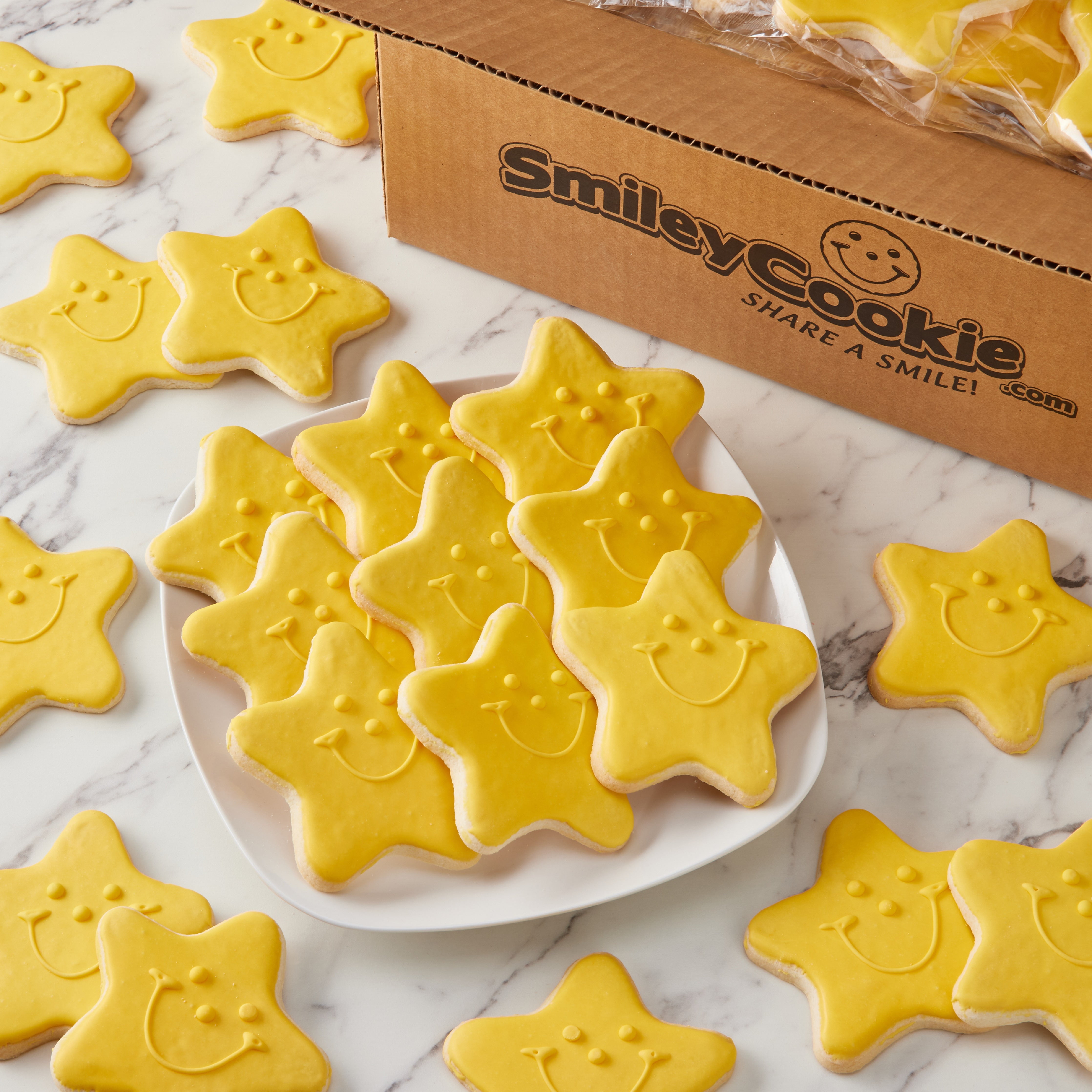Smiley  Cookie Star Shaped Sugar Cookies, 50 Count, 4"