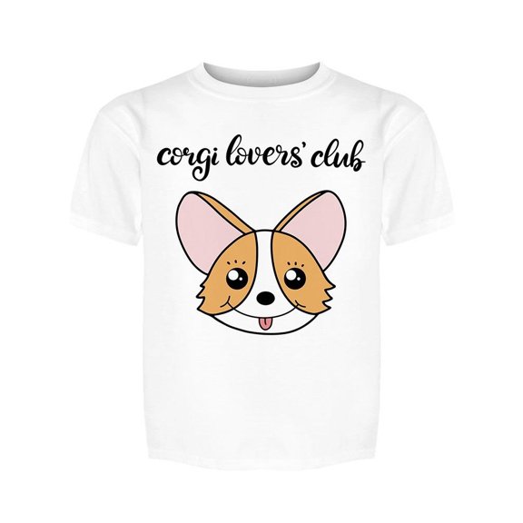 Smiley Corgi Lovers Club Face Tee Girl's -Image by Shutterstock