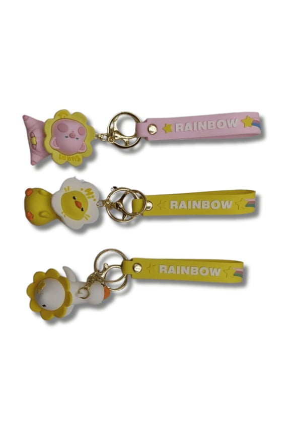 Smiley Critter Keychain Set 3 Pieces