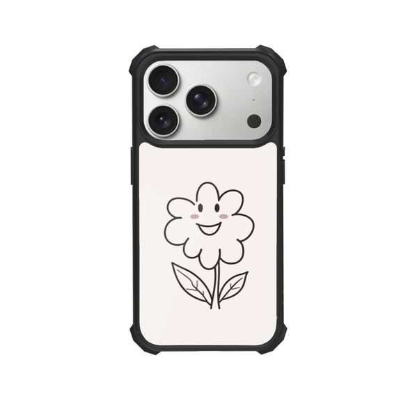 Smiley Cute Flower Shockproof Case For iPhone 12 13 14 15 16 Pro Max Series – TPU Bumper + Hard PC Back, Air-Cushion Corners