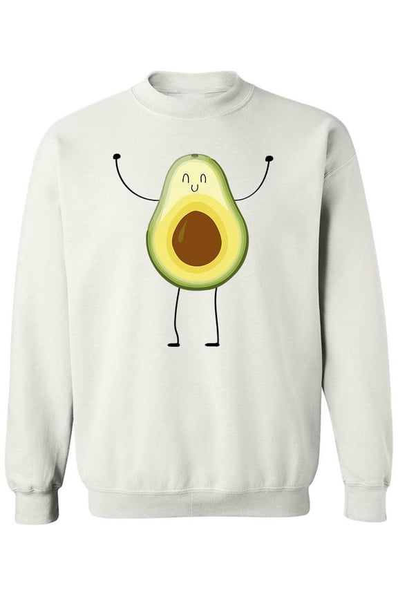 Smiley Face Avocado Sweatshirt Men -Image by Shutterstock, Male Large