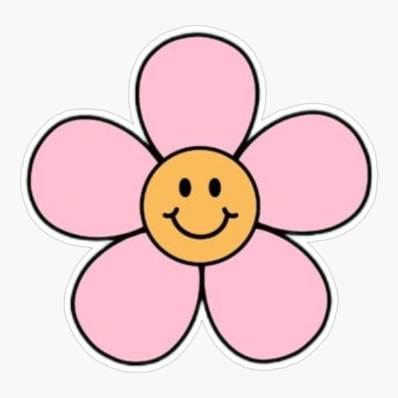 Smiley Face Botanical Garden Everyday Decor Art Vinyl Sticker