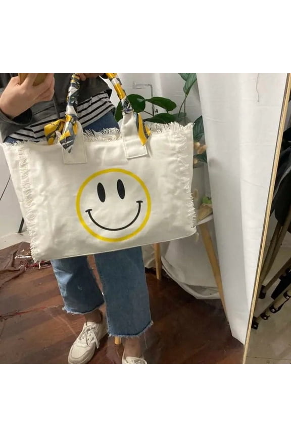 Smiley Face Canvas Bag