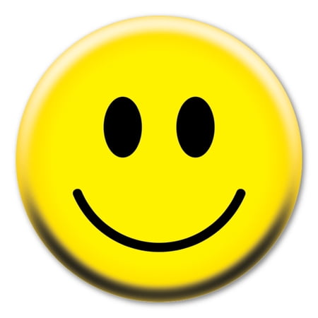 Smiley Face Circle Button with Pin Back