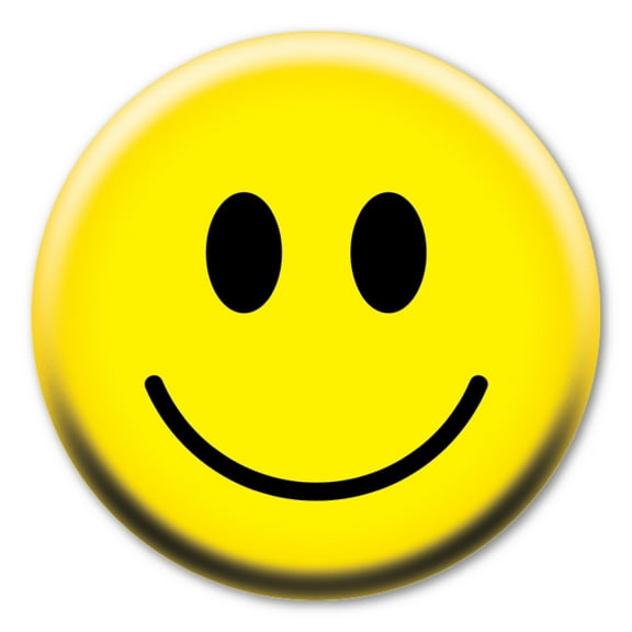 Smiley Face Circle Button with Pin Back