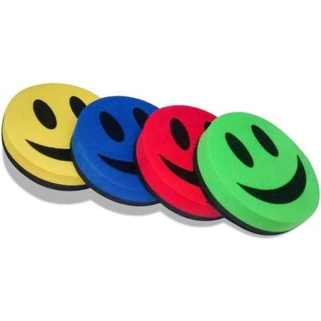 Smiley Face Dry Erase Whiteboard / Chalkboard Eraser With Magnetic Backing! Assorted Colors! ( Red) price history and forecast - Smiley Face