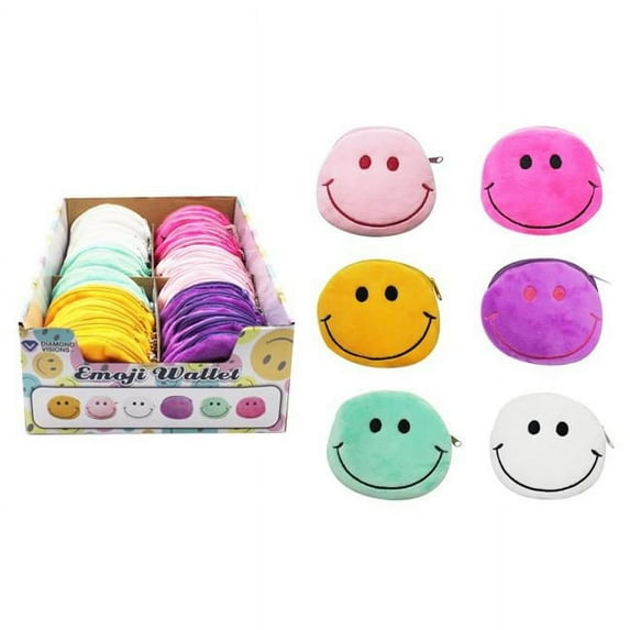 Smiley Face Emoji Coin Purse - Pack of 36