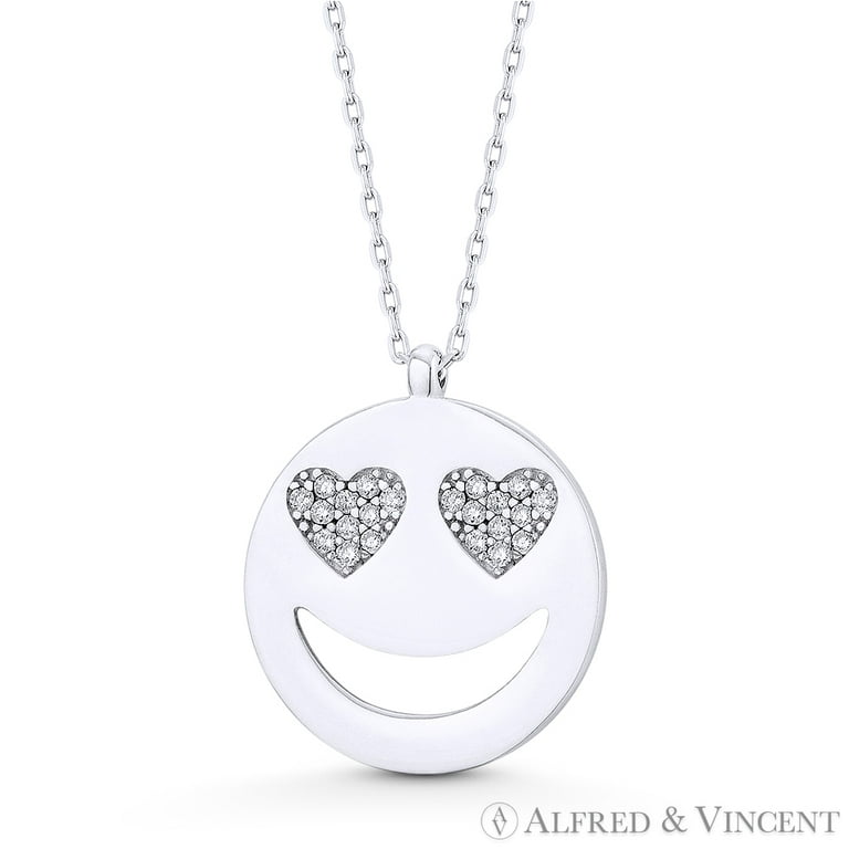 Smiley Face Emoji Nano Crystal / Cubic Zirconia Pendant