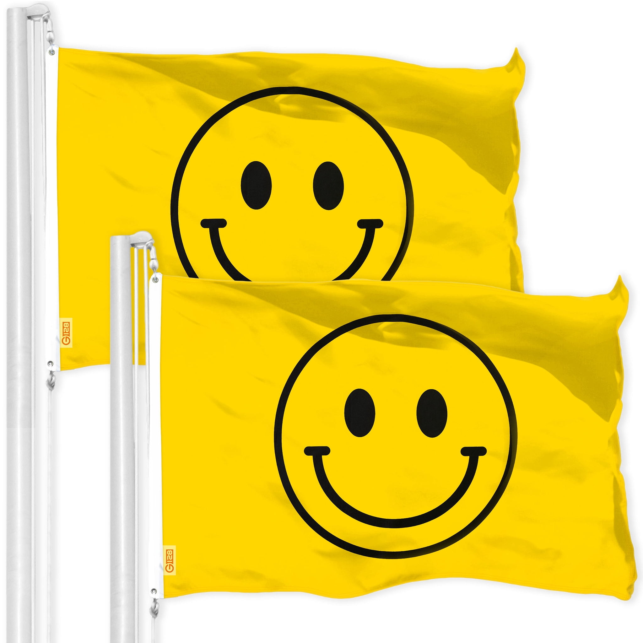 Smiley Face Flag 3x5FT 2-Pack Printed 150D Polyester By G128 - Walmart.com