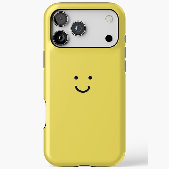 Smiley Face Happy Yellow Grin Positive Vibes Icon Art iPhone Case 17 through 11 Pro Max