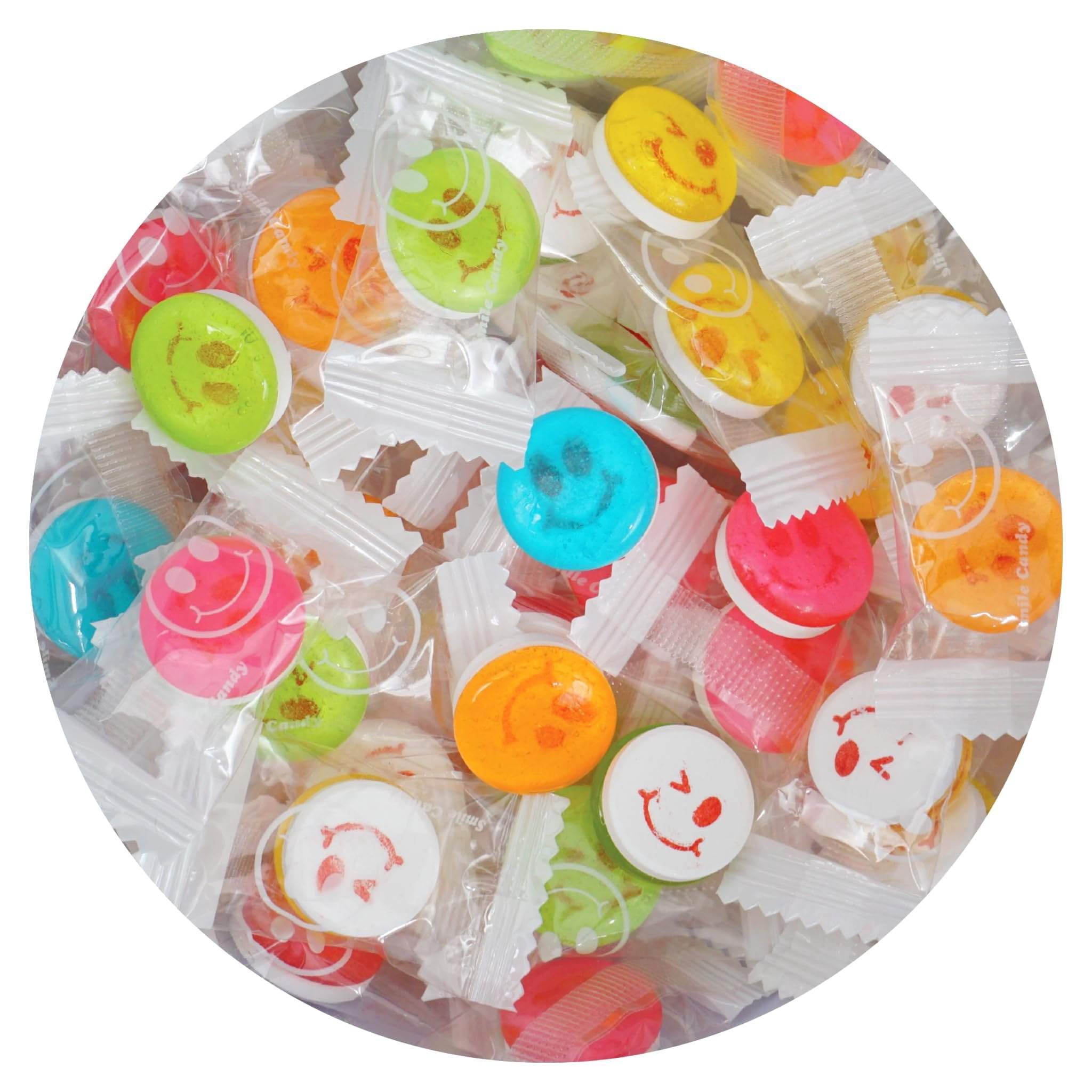 Smiley Face Hard Candy, 1 Pound Bulk Bag, Individually Wrapped Assorted ...