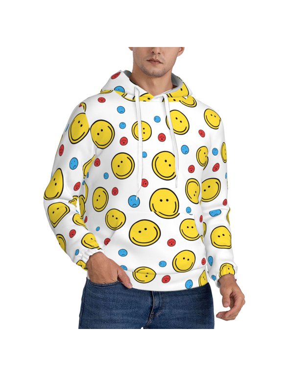Smiley Face Hoodie Men Unisex 3d Fleece Hooded Sweatshirt Large