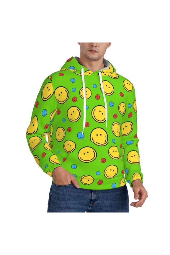 Smiley Face Hoodie Men Unisex 3d Fleece Hooded Sweatshirt Xx-Large