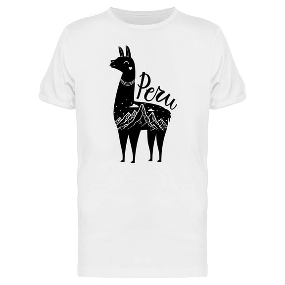 Smiley Face Llama Peru T-Shirt Men -Image by Shutterstock, Male Medium